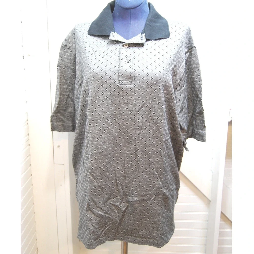 Vintage Ralph Lauren Golf Polo Men's Medium 100% cotton‎ gray and black UNISEX